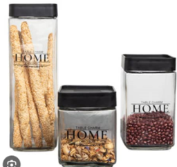 3pc Boston Storage Jar Set - 270ml, 400ml, 800ml
