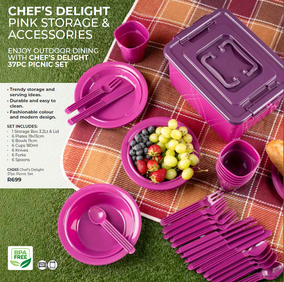 Chef's Delight 37pc Picnic Set Purple