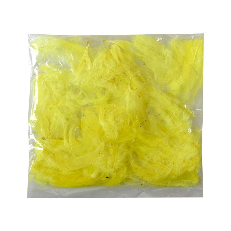 Pluma de Gallina Amarilla de 5gr c/u (4cm aprox.)