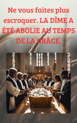 NE VOUS FAITES PLUS ESCROQUER. LA DÎME A ÉTÉ ABOLIE AU TEMPS DE LA GRÂCE.