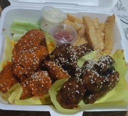 alitas con papas 6, 12, 18 piezas 