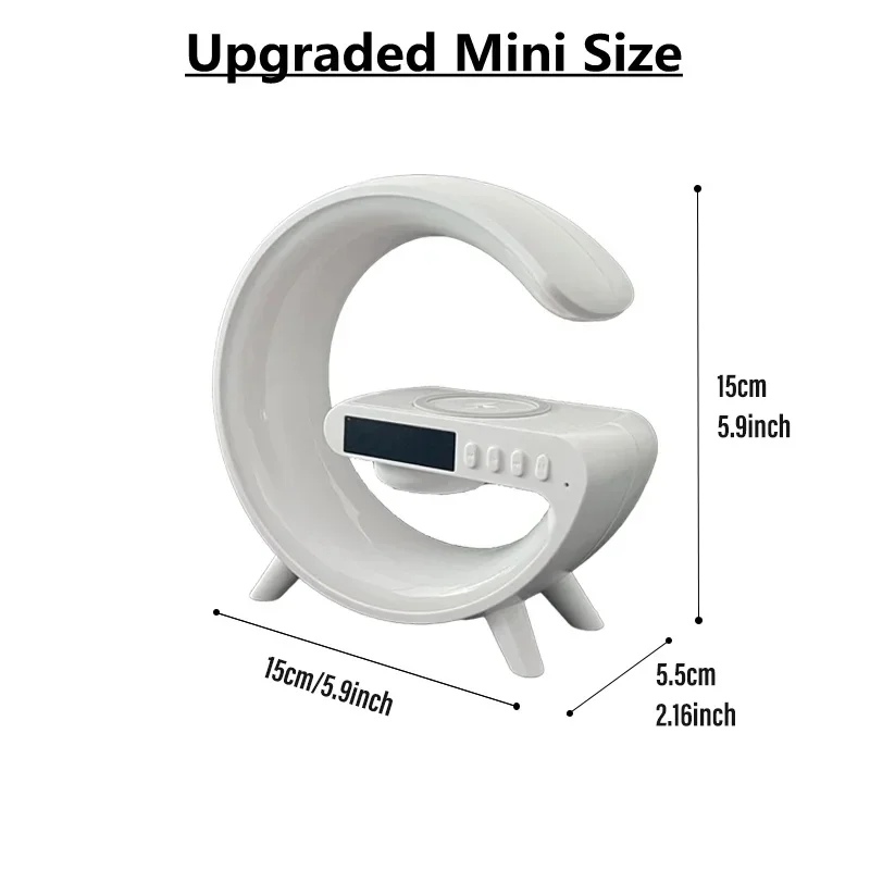 Multifunction Wireless Charger Pad Stand Speaker TF RGB Night Light 15W Fast Charging Station for iPhone Samsung Xiaomi Huawei_2
