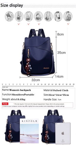 *Waterproof Oxford Backpack for Women, School Bags for Teenage Girls, Casual Shoulder Bags, Large Travel Backpack for Ladies, Fashion* 
