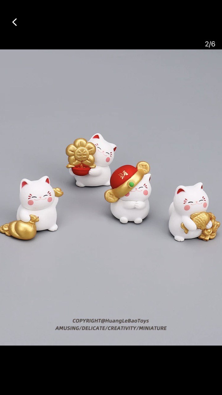 Cute Lucky Cat Mini Creative Miniature_2
