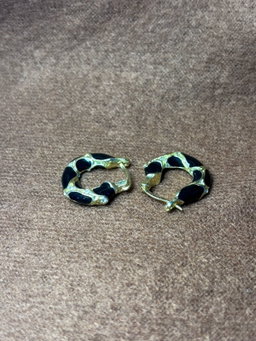 Black earrings with gems