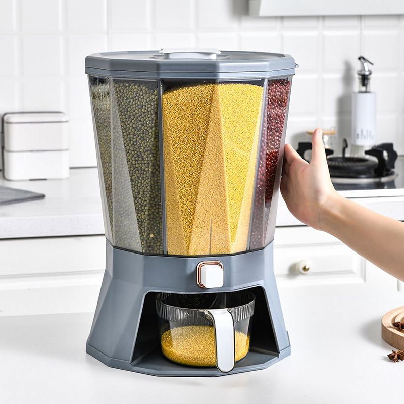 Cereal storage container with measuring cup _0