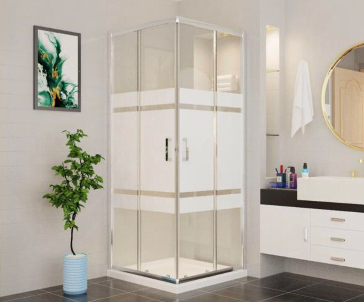 Shower cubicle blurred square _0