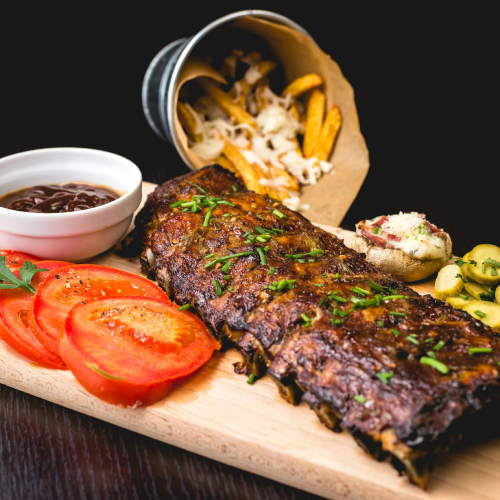 Barbecue baked pork ribs