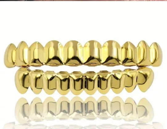 Gold #Full set grillz 