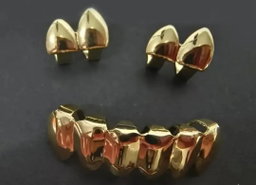 Gold #Partial upper + full lower grillz