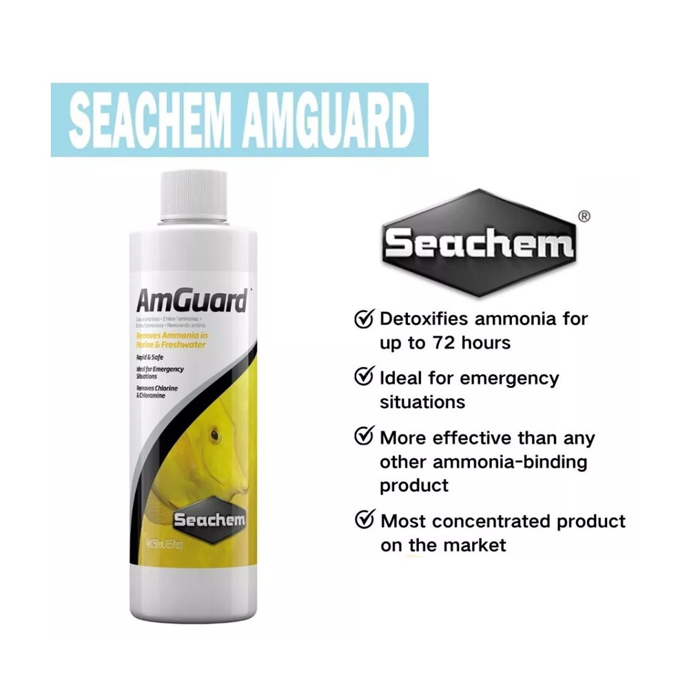 Seachem Water Conditioners Aquarium Aquascape Fish ( Garlic Guard / AmGuard / Betta Basics / Cupramine )_1