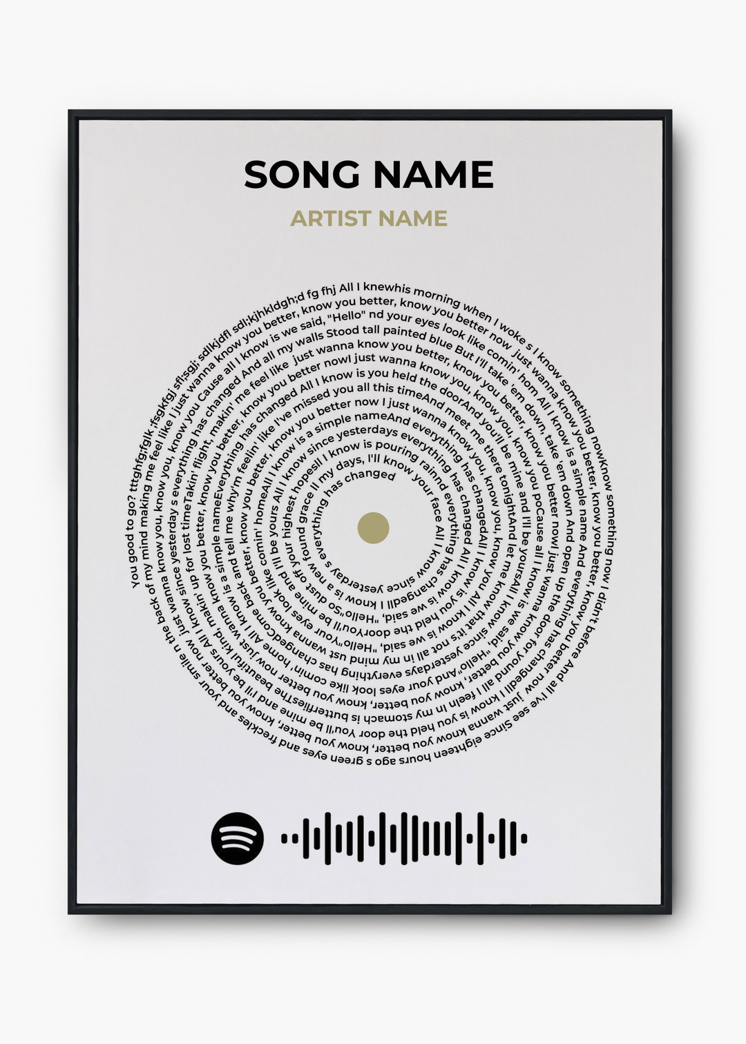 Custom Lyric Design poster - A1 (digital download)