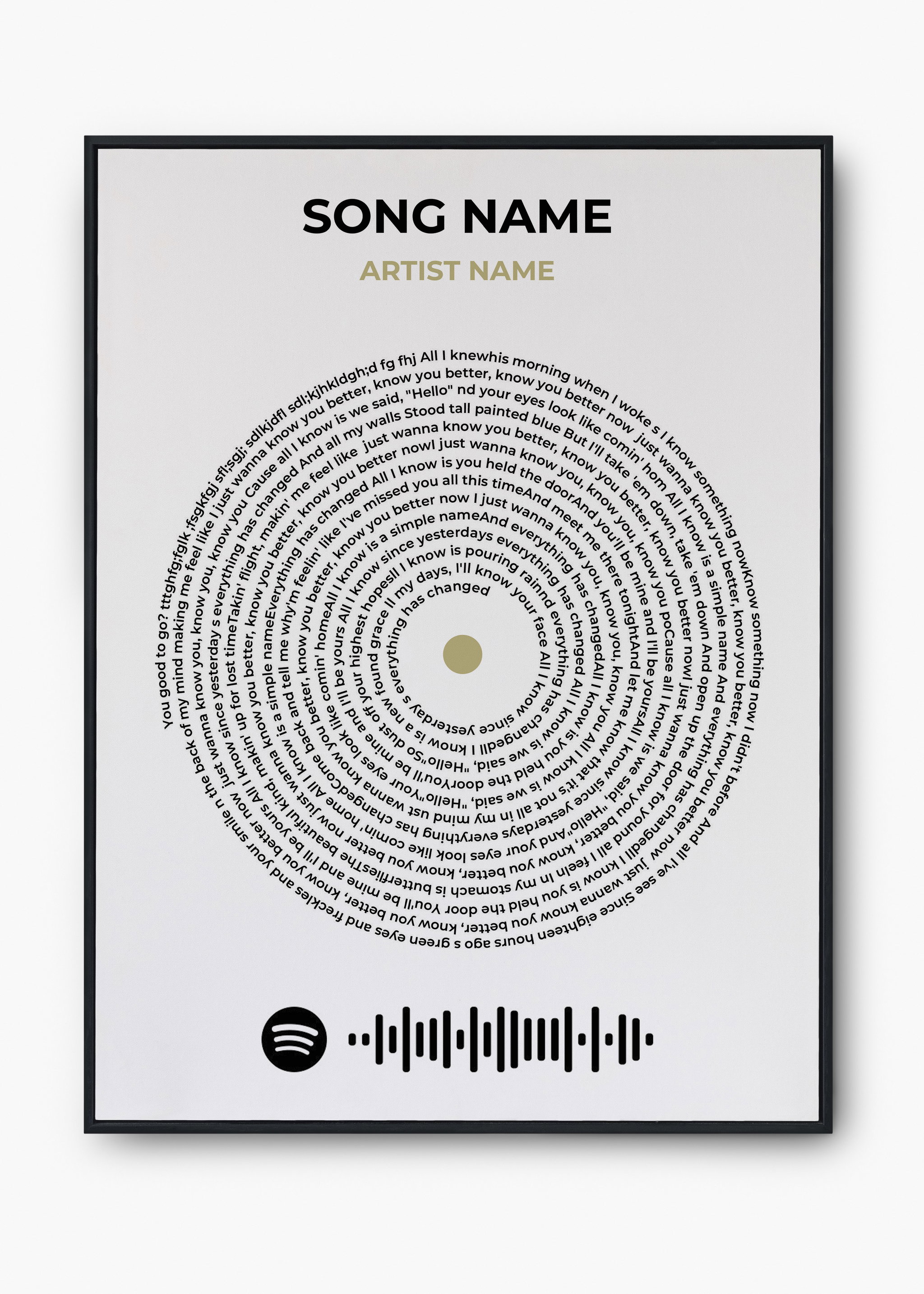 Custom Lyric Design poster - A1 (digital download)_0
