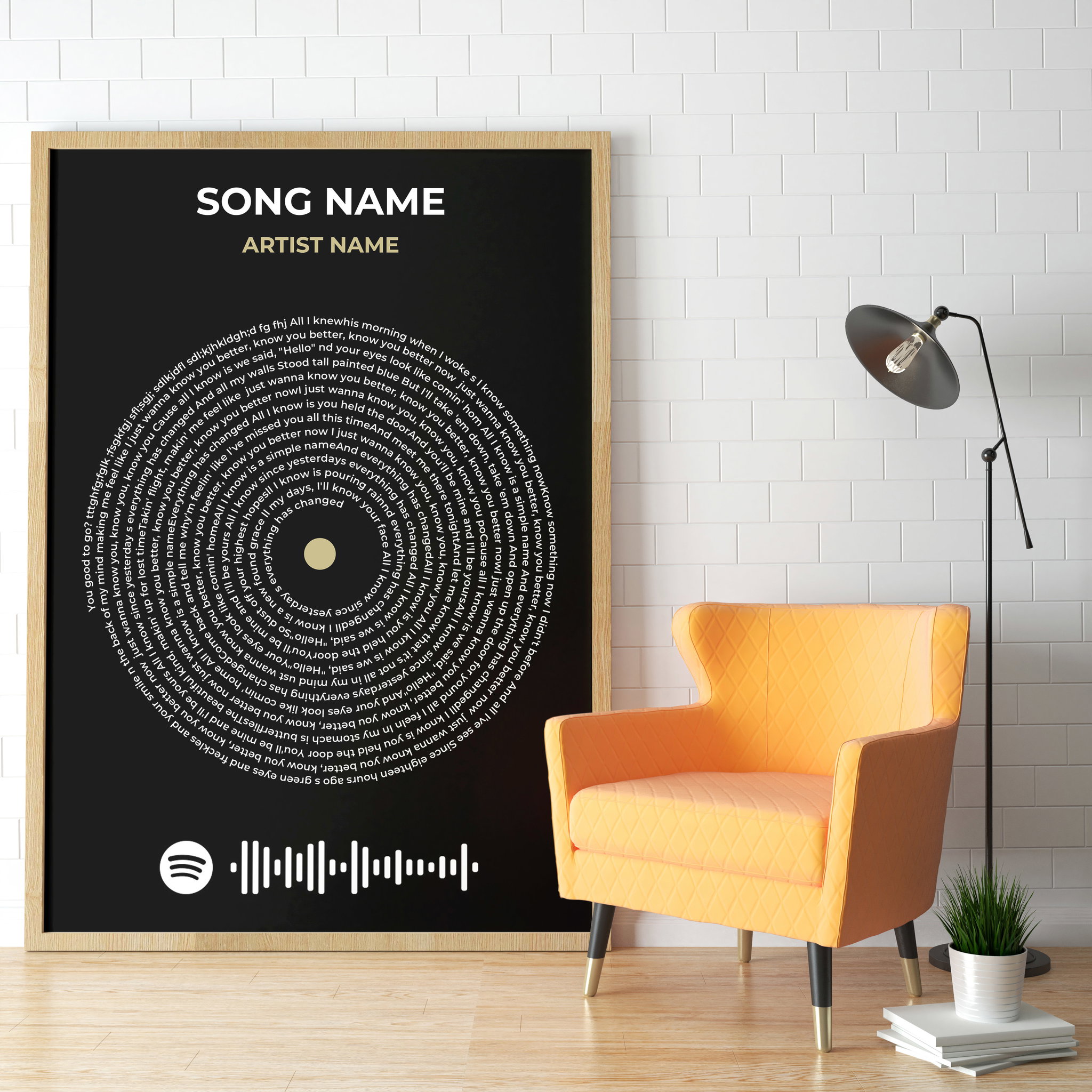Custom Lyric Design poster - A1 (digital download)_1