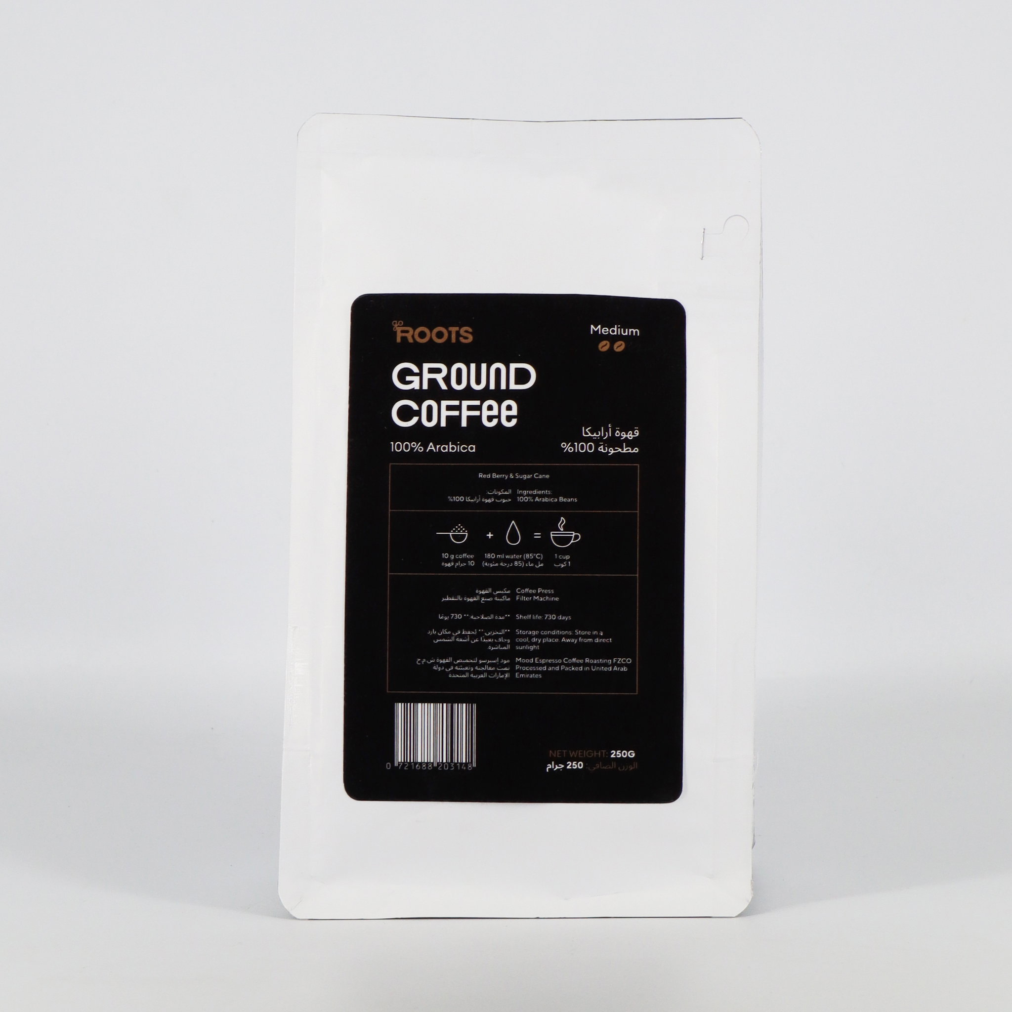 Roots Ground Coffee 100% Arabica Medium 250g_0