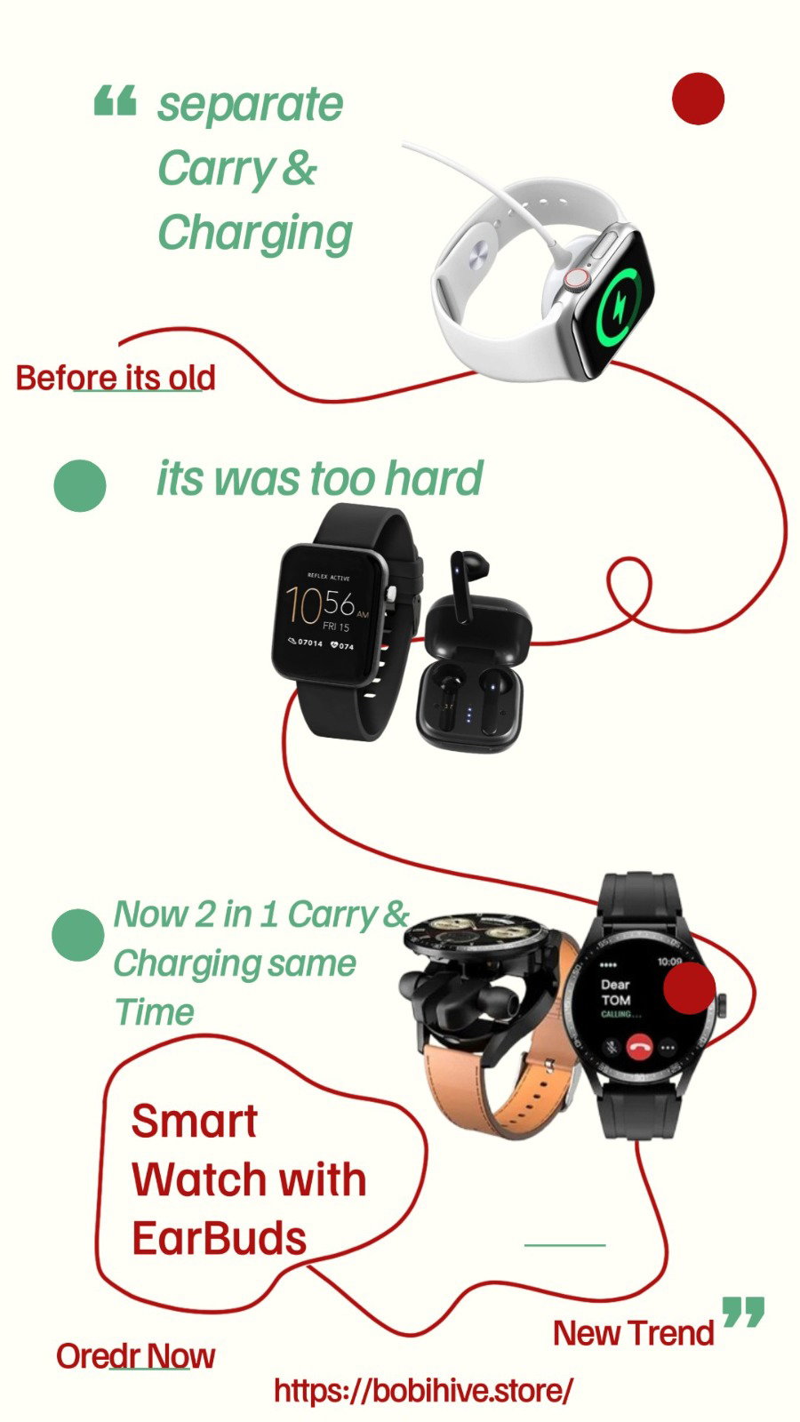Smart watch with earbuds _2
