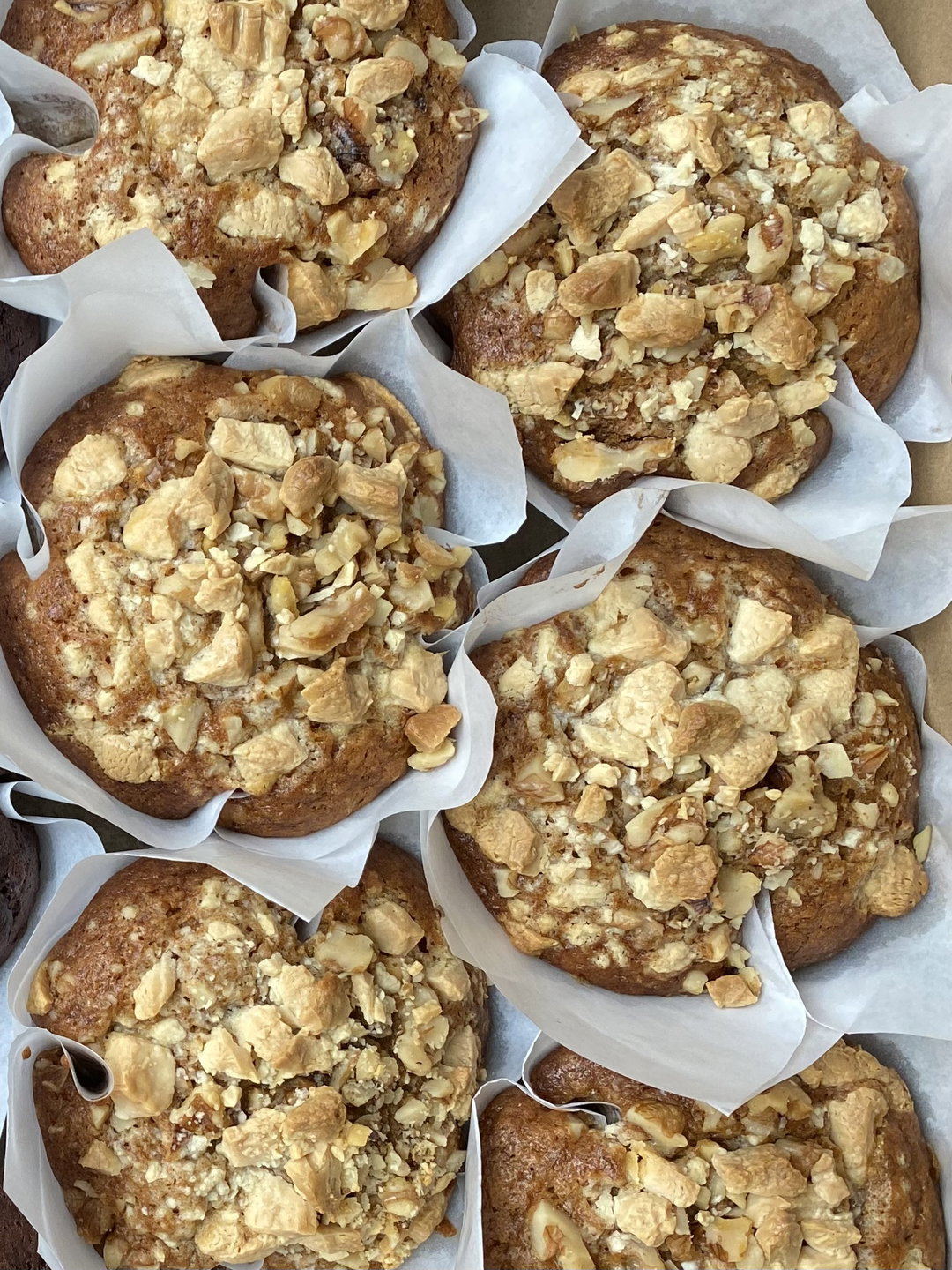 White Chocolate Walnut Banana Muffins