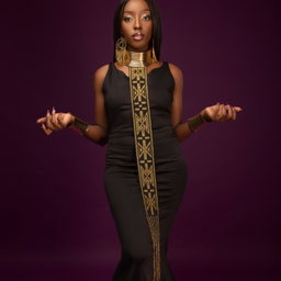 Zulu black and gold necklace set