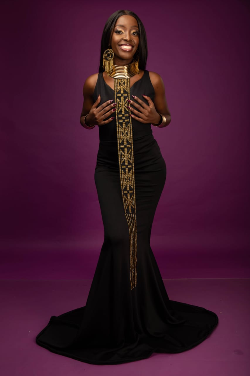 Zulu black and gold necklace set_1