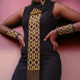 Fierce black and gold necklace set