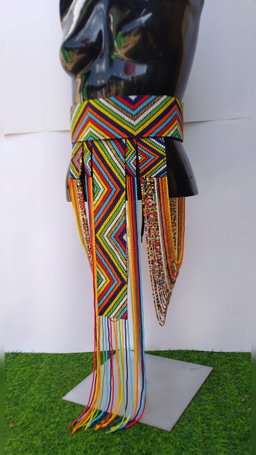 Multicolored beaded belt
