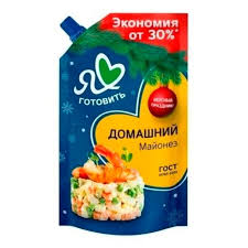Майонез "Я люблю готовить" домашний 55% 670 мл. дойпак с доз.
