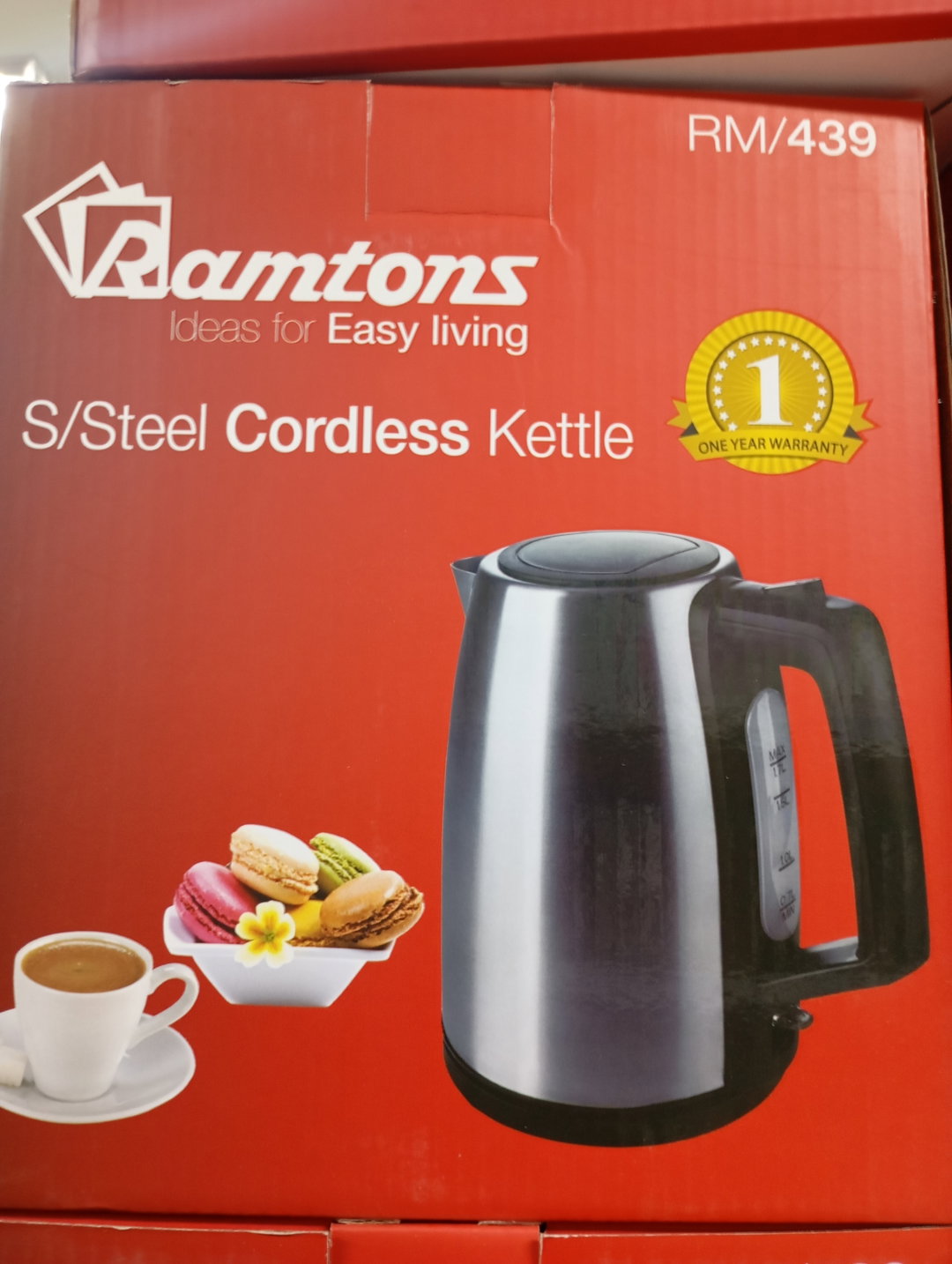 RAMTONS STAINLESS STEEL CORDLESS KETTLE RM/439