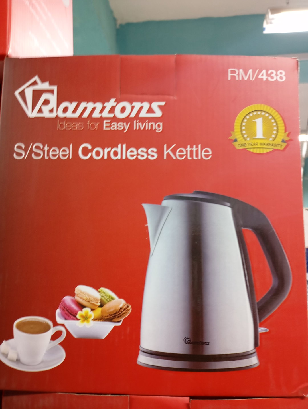 RAMTONS STAINLESS STEEL CORDLESS KETTLE RM/438
