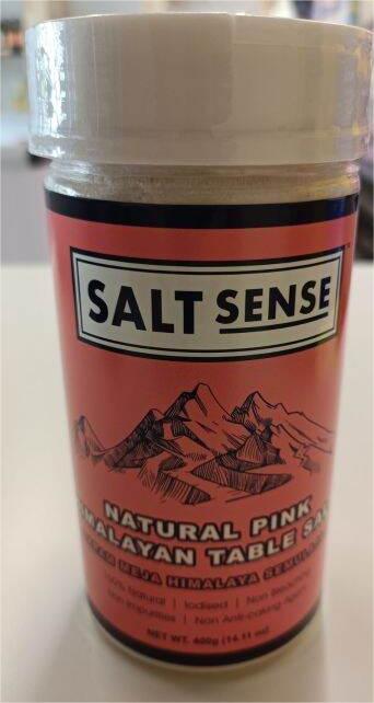 SALT SENSE NATURAL HIMALAYAN PINK TABLE SALT 400GM