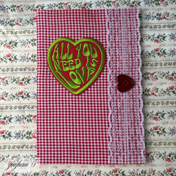 Handmade notebook in gingham