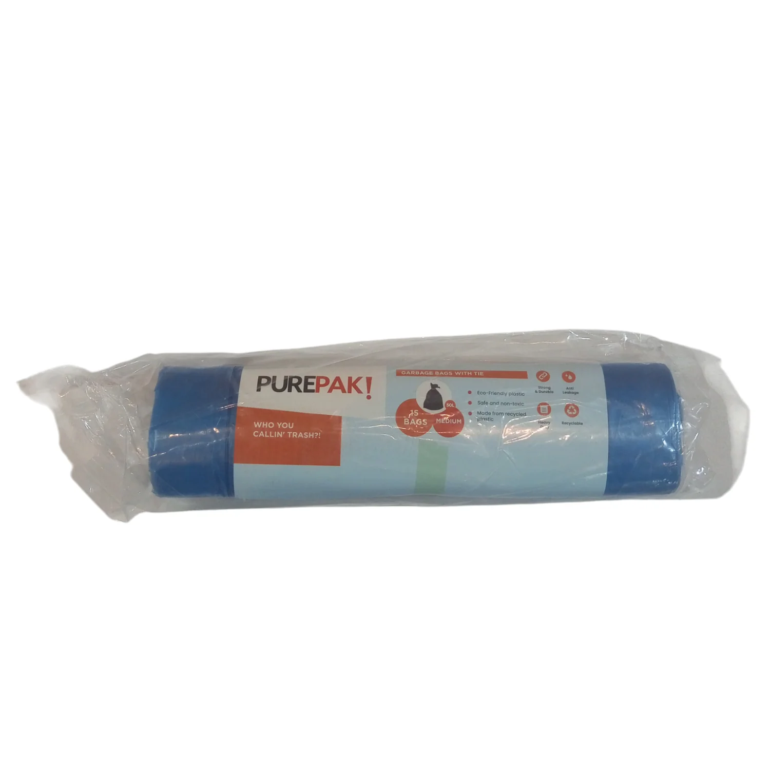 PUREPAK TRASHBAG BLUE WITH TIE LARGE_0