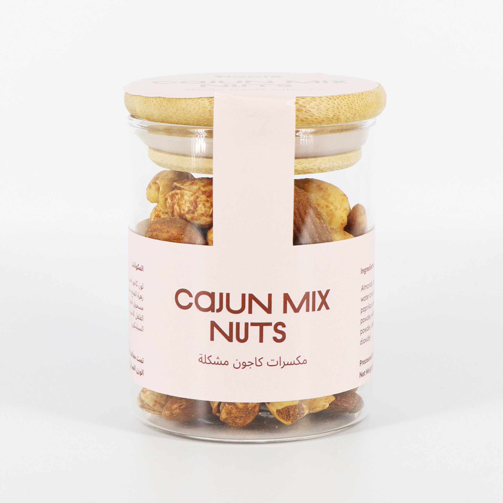 Roots Cajun Mix Nuts Glass Jar 90g_0