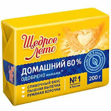 Маргарин "Щедрое Лето Домашний" 200гр  60 %  фольга_0
