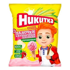 Кукурузные палочки "Никитка" Клубничный пломбир 80 гр_0
