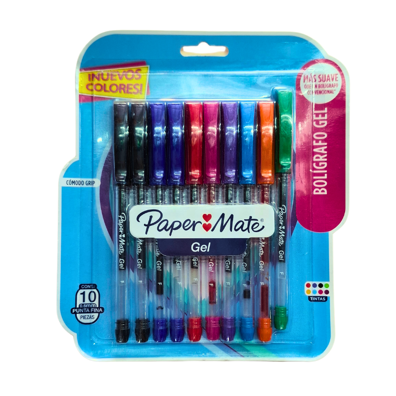 Plumas de gel paper mate c/10pza._0