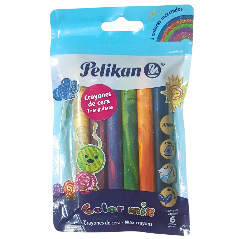 Crayon pelikan COLOR MIX triangular jumbo 6pza.