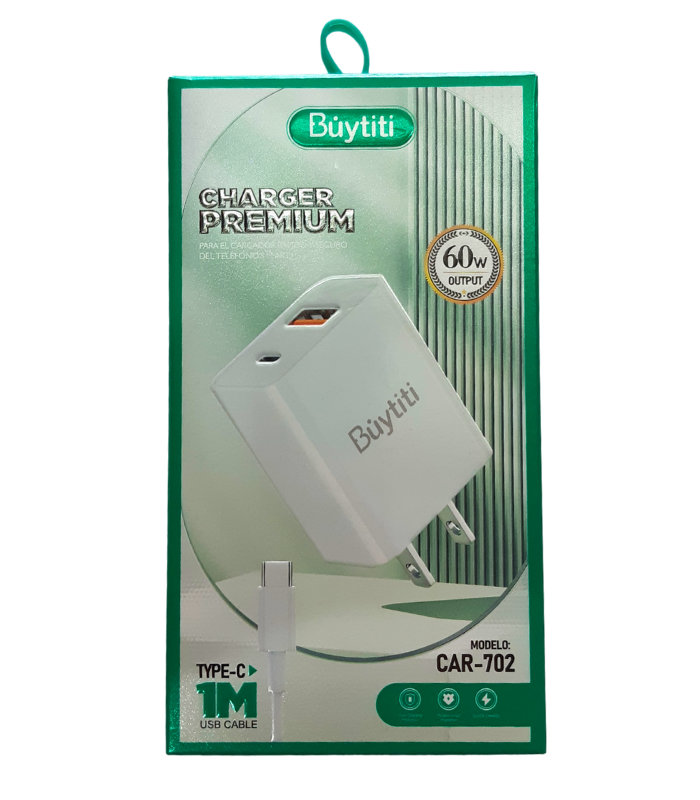 Cargador cubo + cable tipo c