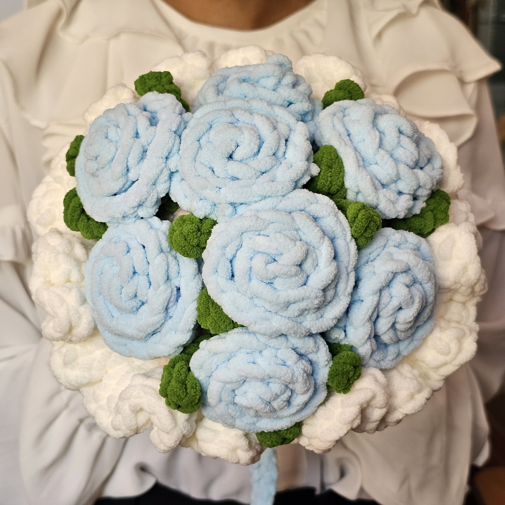 Baby Blue Rose Chunky bouquet_1