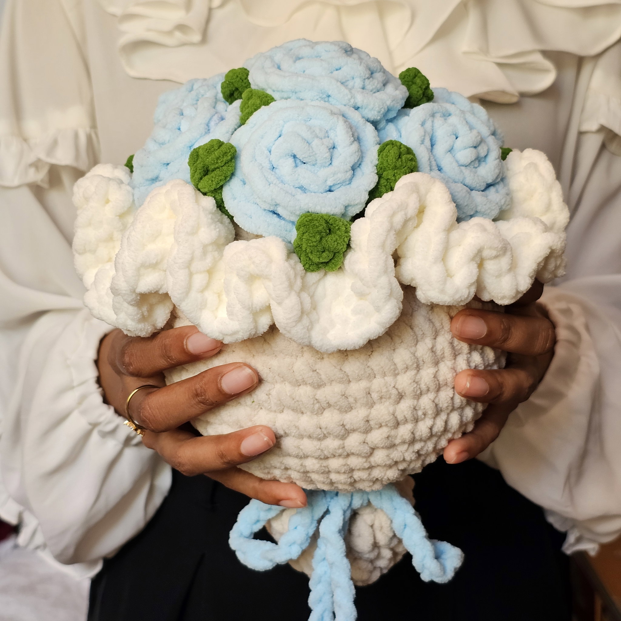 Baby Blue Rose Chunky bouquet_2