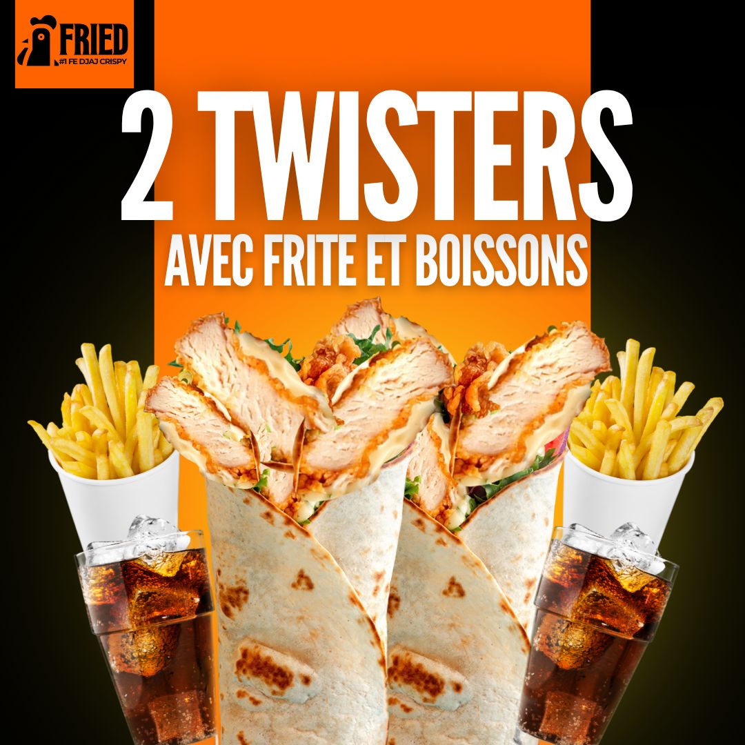2 TWISTER AVEC FRITES ET BOISSONS 