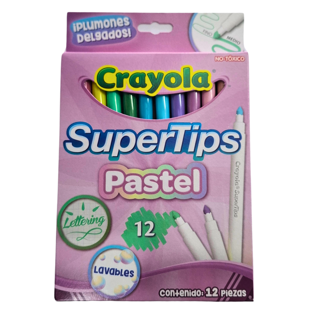 Plumones Super Tips Crayola (Pastel) 12pza. _0