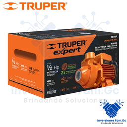 BOMBA PERIFÉRICA PARA AGUA 1/2 HP, 220 V, 60 HZ