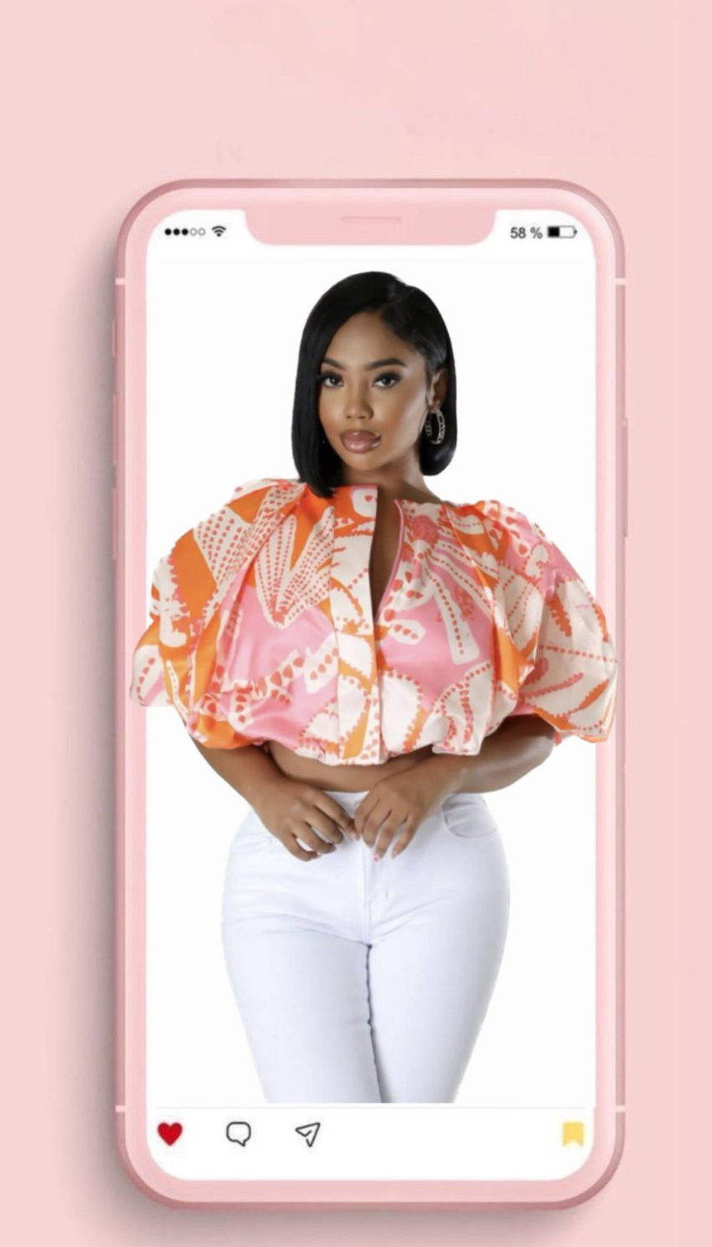 Lily Colorblock Printed Loose Cropped Blouses_0