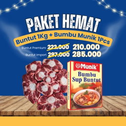 PAKET HEMAT  Buntut 1KG + Bumbu Munik 1Pcs