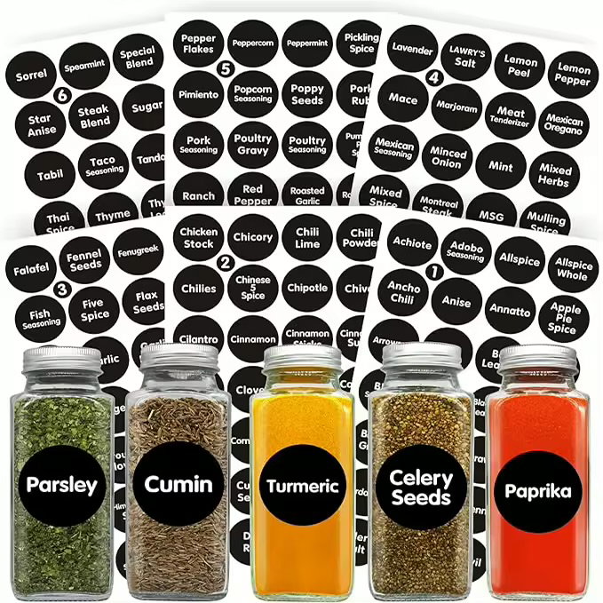Home & Kitchen Labels 3cm Diameter (Choose any 6 Categories - 72pcs)_1