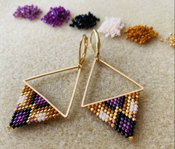 Gold Aztec Earrings - Pumpkin Spice