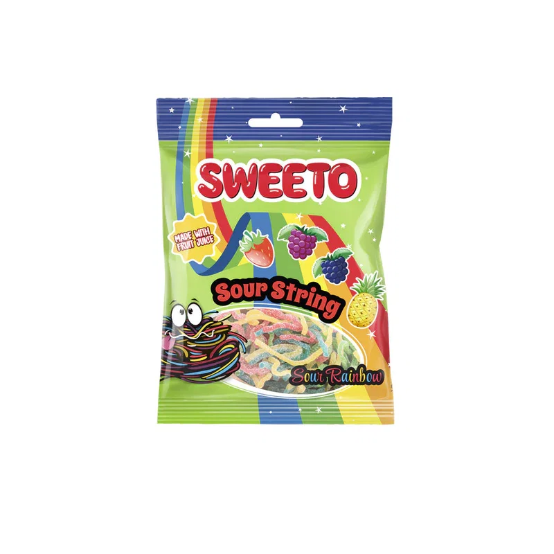 SWEETO SOUR STRING RAINBOW 80G