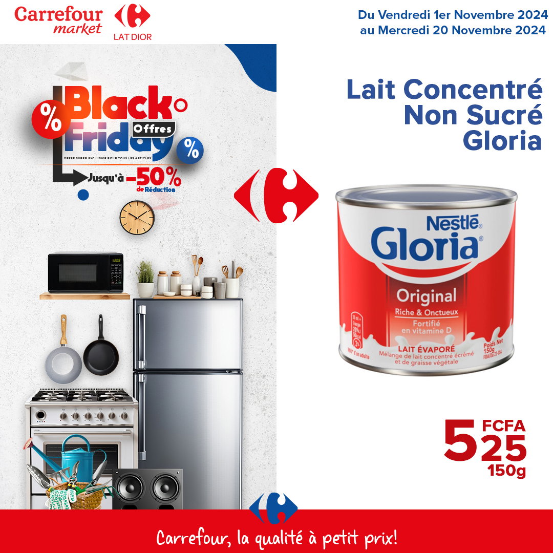 Lait Concentré non sucre gloria 150g