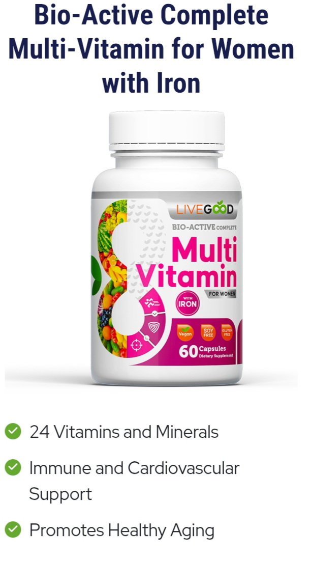 Bio-active complete multi-vitamin for woman With iron