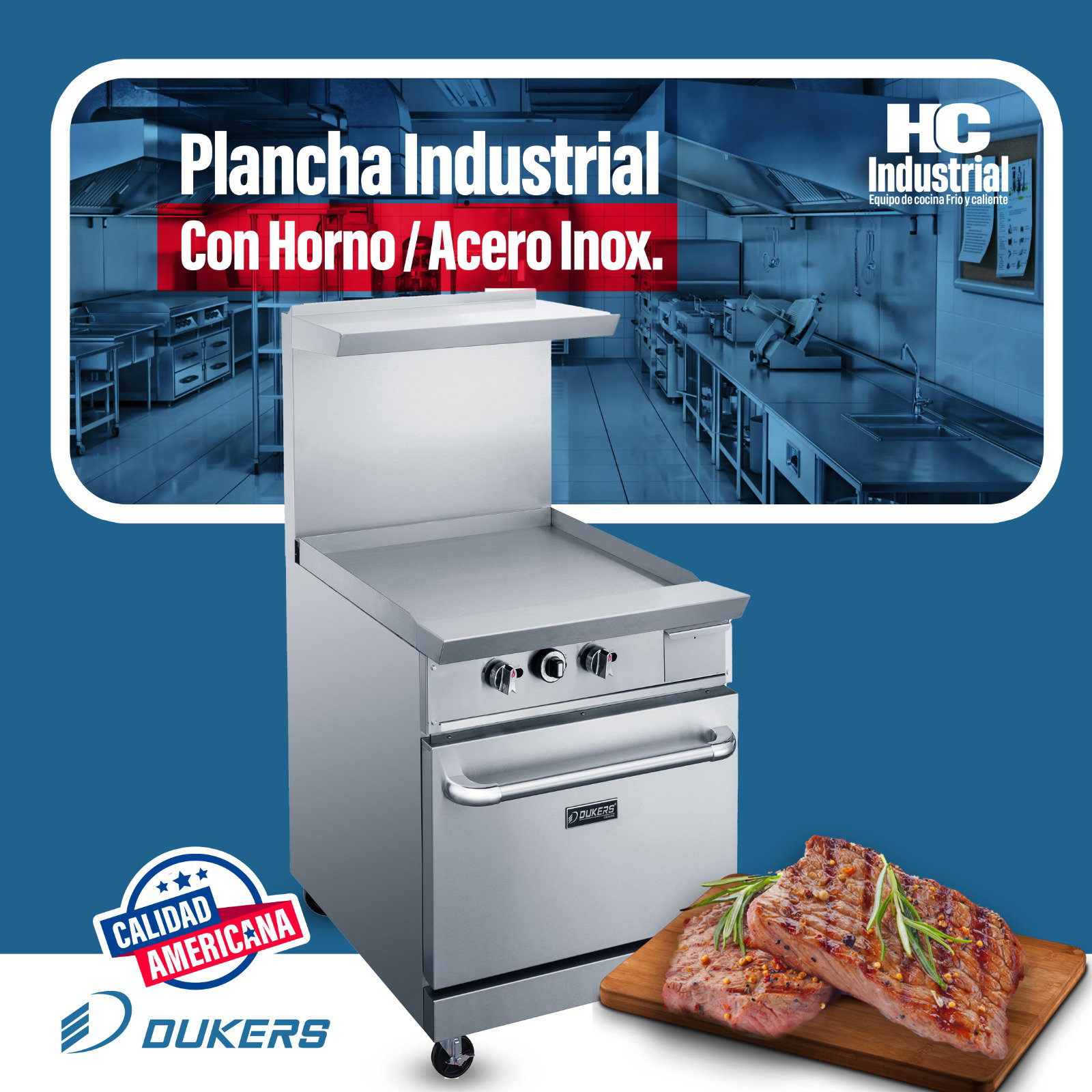 Plancha Industril con Horno/ Acero Inox_0